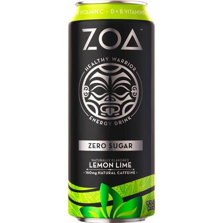 ZOA Energy Drink, Lemon Lime, Zero Sugar, 16 fl oz Can
