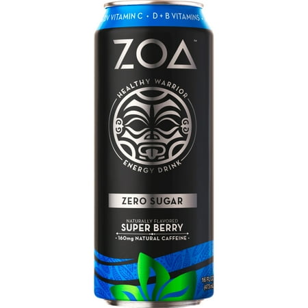 ZOA Energy Drink, Super Berry, Zero Sugar, 16 fl oz Can