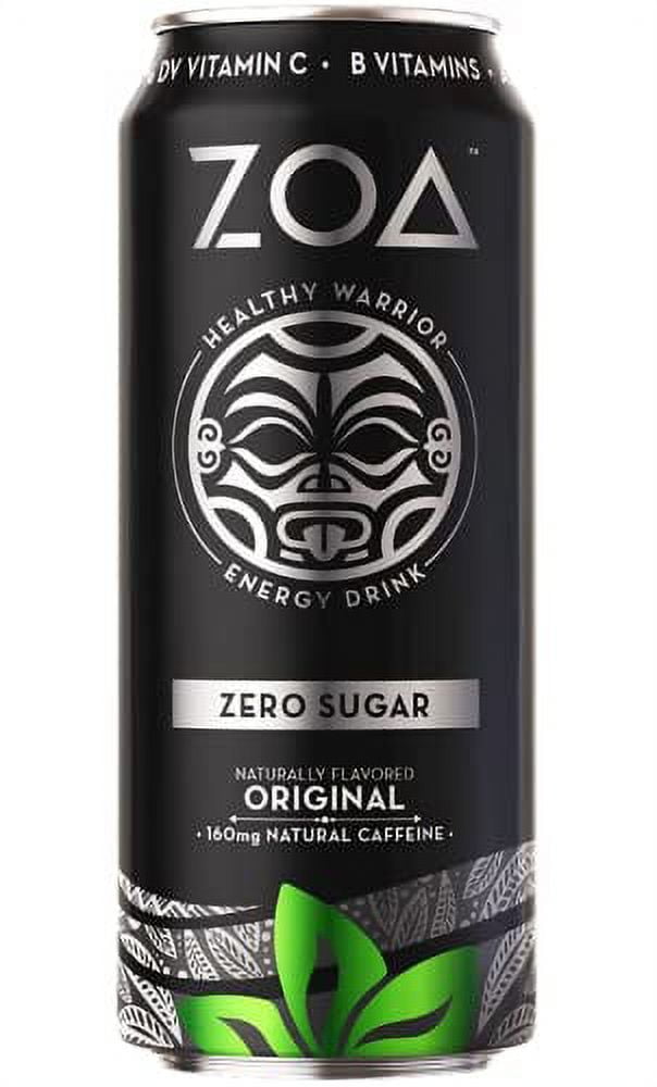 ZOA Healthy Warrior Energy Drinks (Zero Sugar Original, 4 Cans