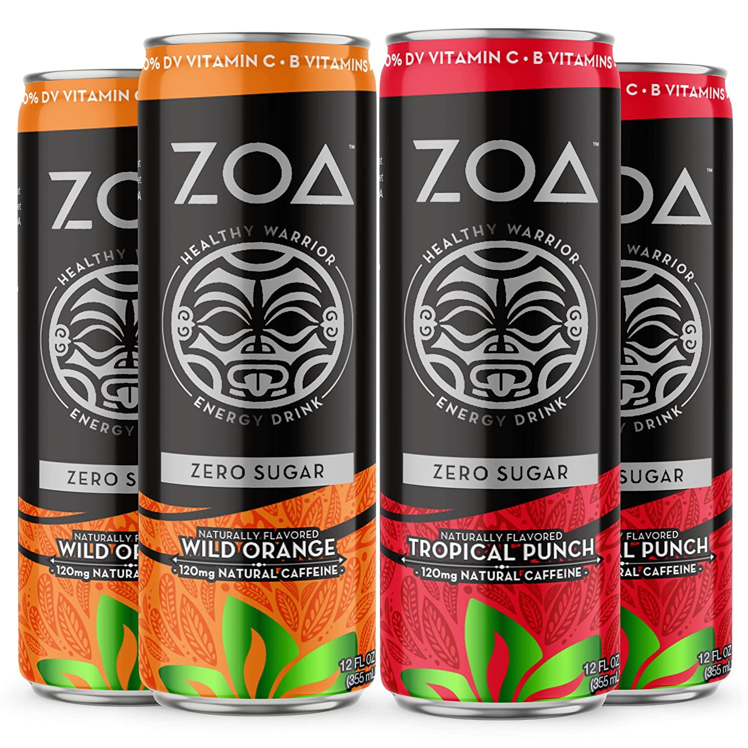 ZOA SugarFree Energy Drink Bundle 12 Fl Oz, (24 Pack) Healthy