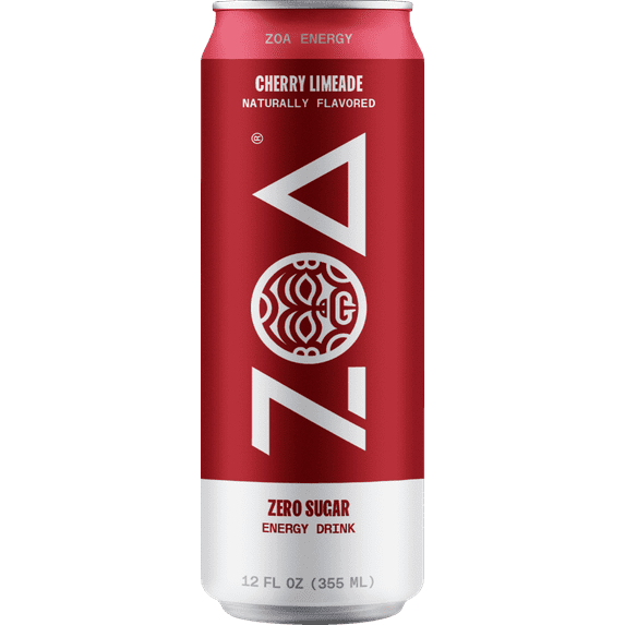 ZOA, Zero Sugar Energy Drink, Cherry Limeade, 12 fl. oz. (Pack of 12)