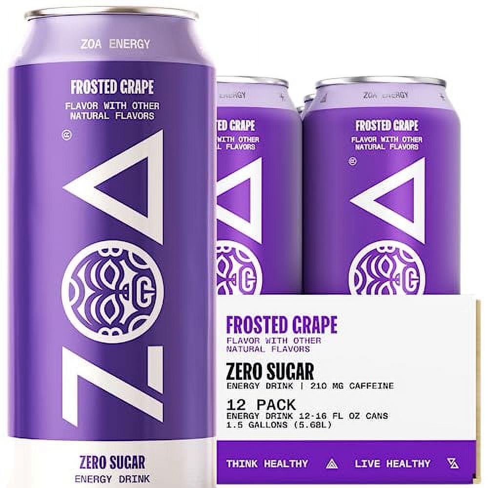 How Much Caffeine Is In A Zoa Energy Drink ZOA Zero Sugar Energy Drinks - Frosted Grape | Healthy Energy Formula