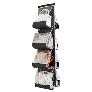 Travelwant Hanging Handbag Purse Organizer for Closet, Purse Bag Storage Holder for Wardrobe Closet with 8 Easy Access Clear Vinyl Pockets Space
