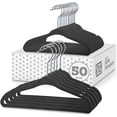 thumbnail image 1 of ZOBER Kids Velvet Hangers (14” Inch - 50 Pack) Non-Slip Junior Hangers, Ultra-Slim Space-Saving Childrens Hangers - 360°-Swivel Hook, Strong & Durable Preteen Hangers (Medium), 1 of 7