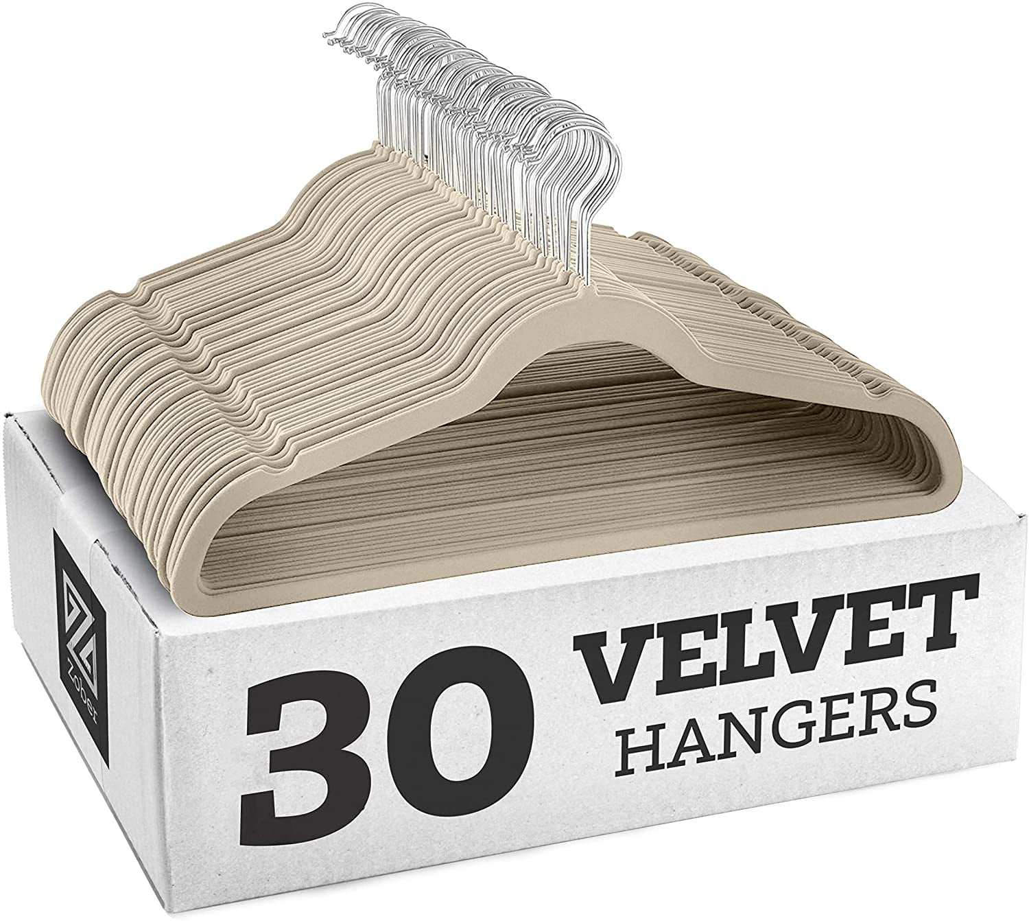  Zober Velvet Hangers 100 Pack - Heavy Duty Black
