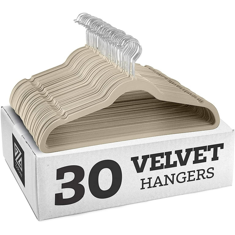Zober Velvet Hangers 100 Pack - Heavy Duty Gray Hangers for Coats, Pants &  Dress Clothes - Non Slip Clothes Hanger Set - Space Saving Felt Hangers for  Clothing