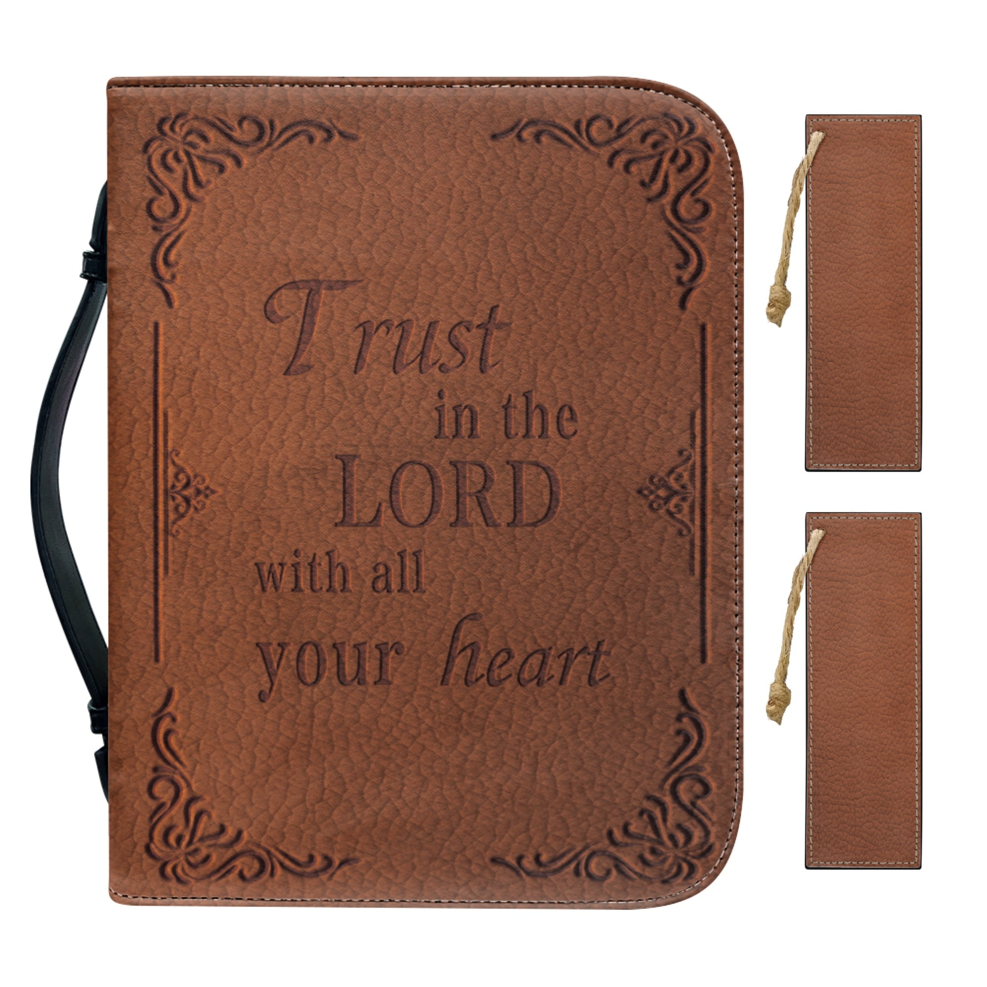 ZOCAVIA Bible Bag with Leather Bookmark Portable Bible Carrying Case