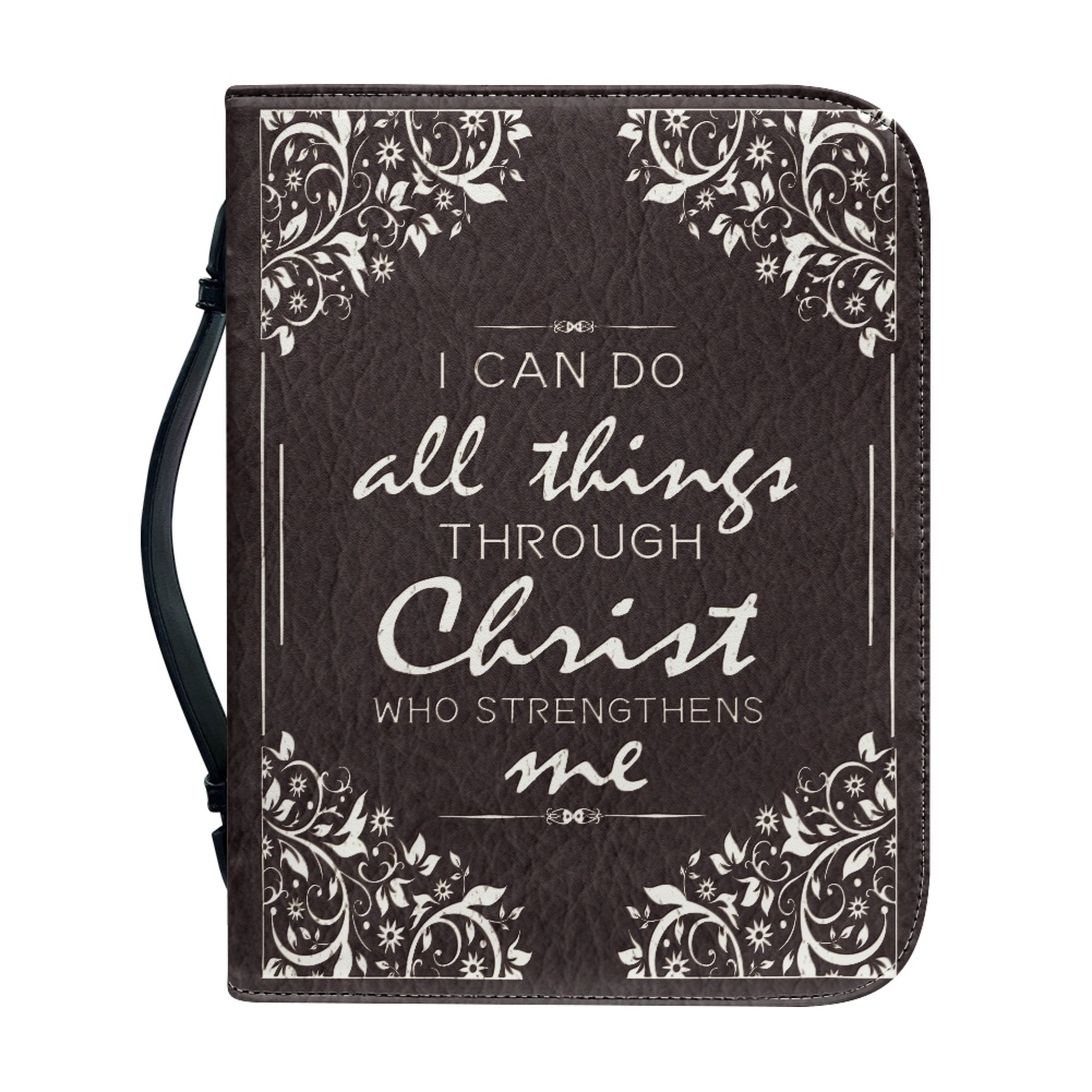 ZOCAVIA Bible Cover with Verse Bible Covers for Women Men with Handle Zippered Bible Bag Book