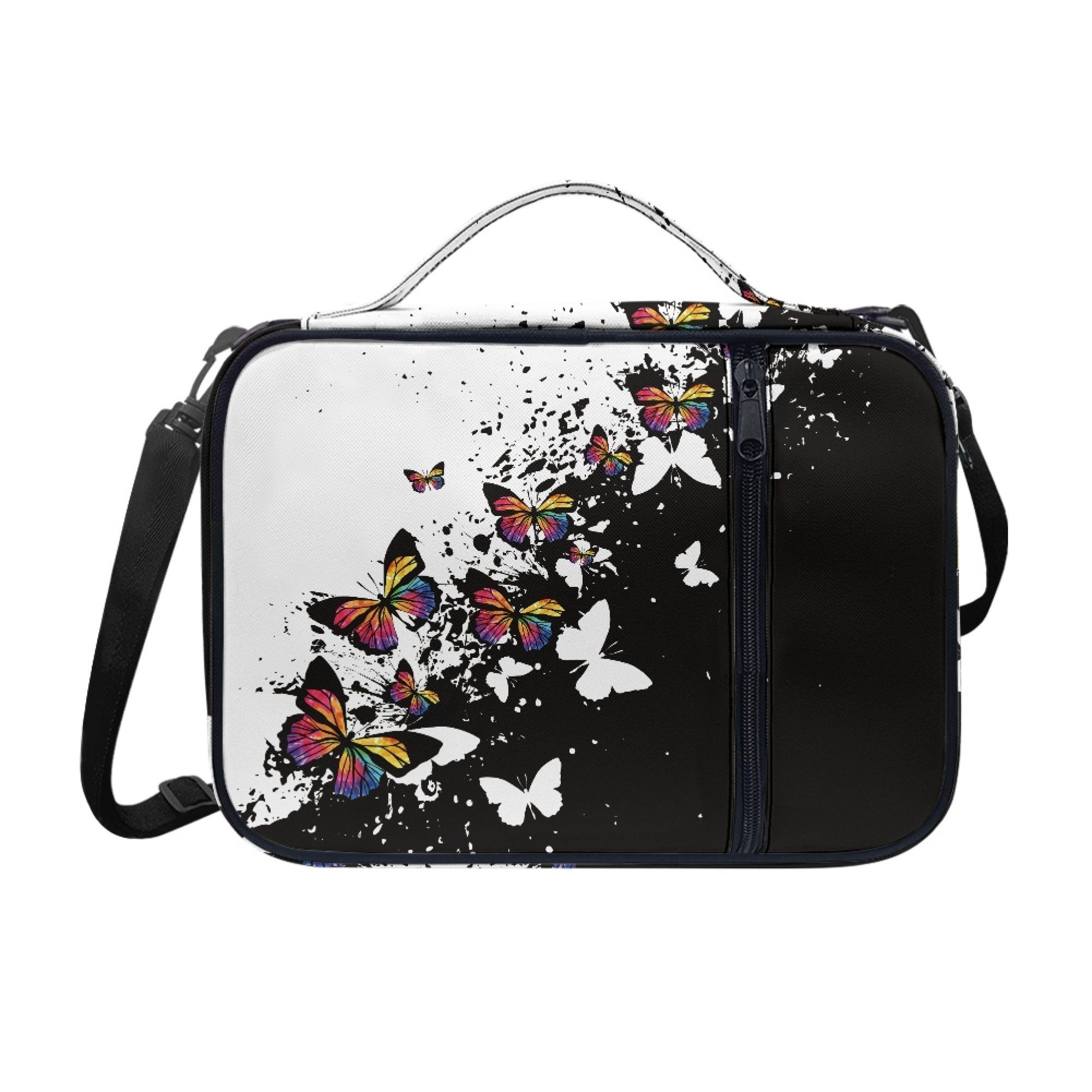 ZOCAVIA Butterfly Bible Cover Bible Case for Women with Handles and