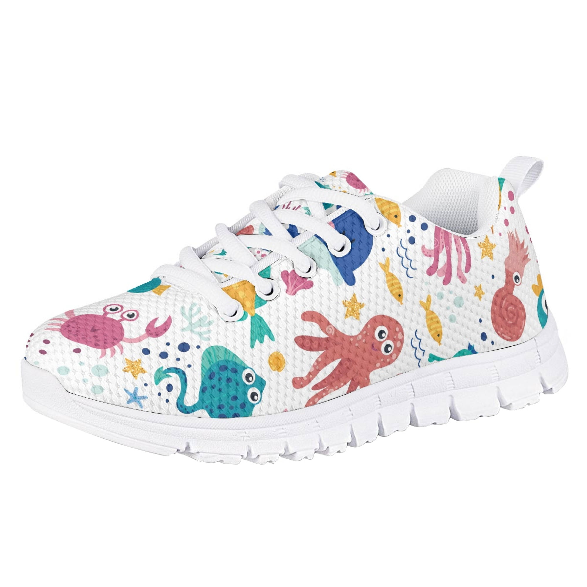 ZOCAVIA Cartoon Animals Kids Tennis Shoes Girls Size 11 Lightweight Athletic Running Shoes Comfy