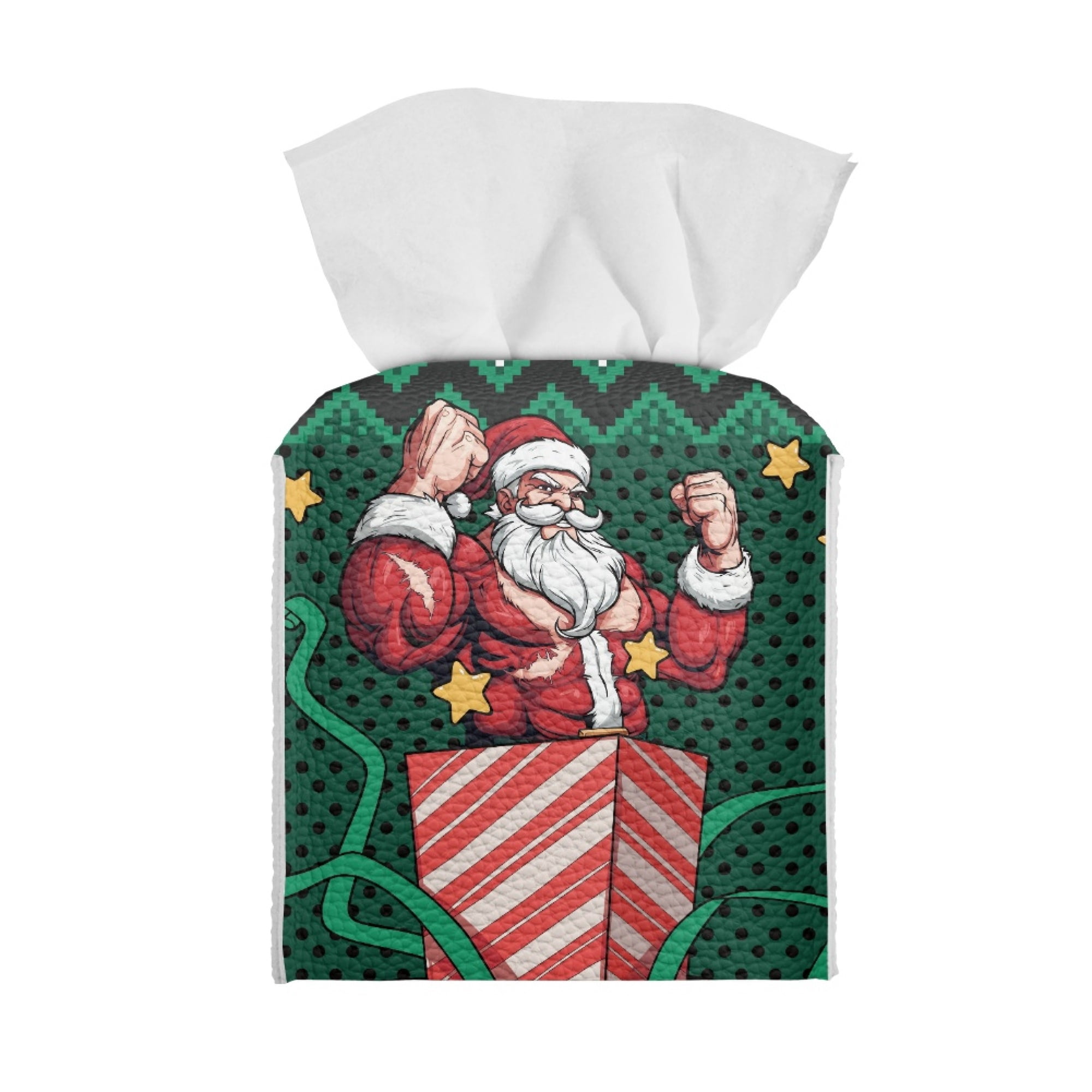 ZOCAVIA Christmas Themed Tissues Cube Box Cover, Square Tissue Box Holder