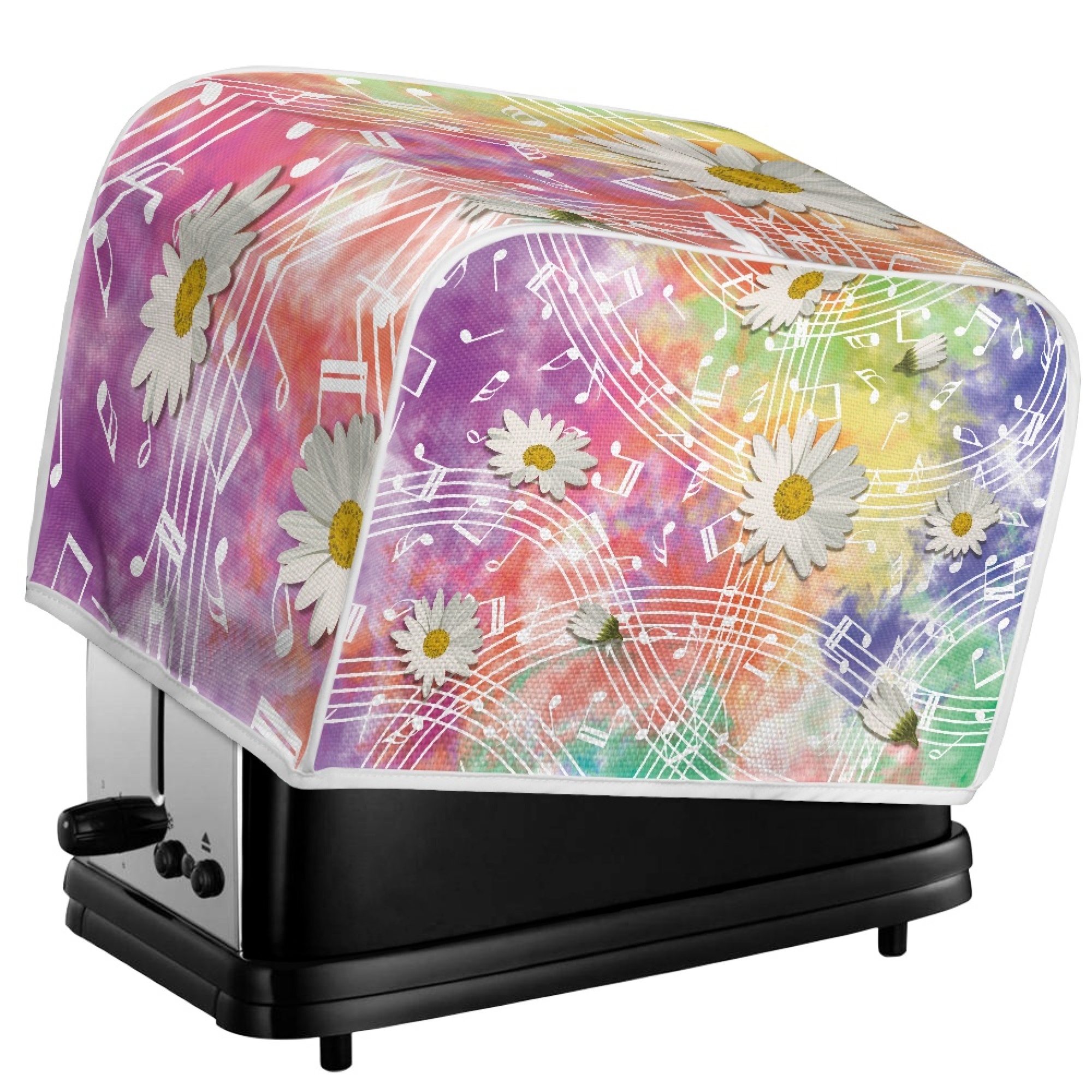 ZOCAVIA Daisy Pattern Toaster Cover 4 Slice Toaster Appliance Cover