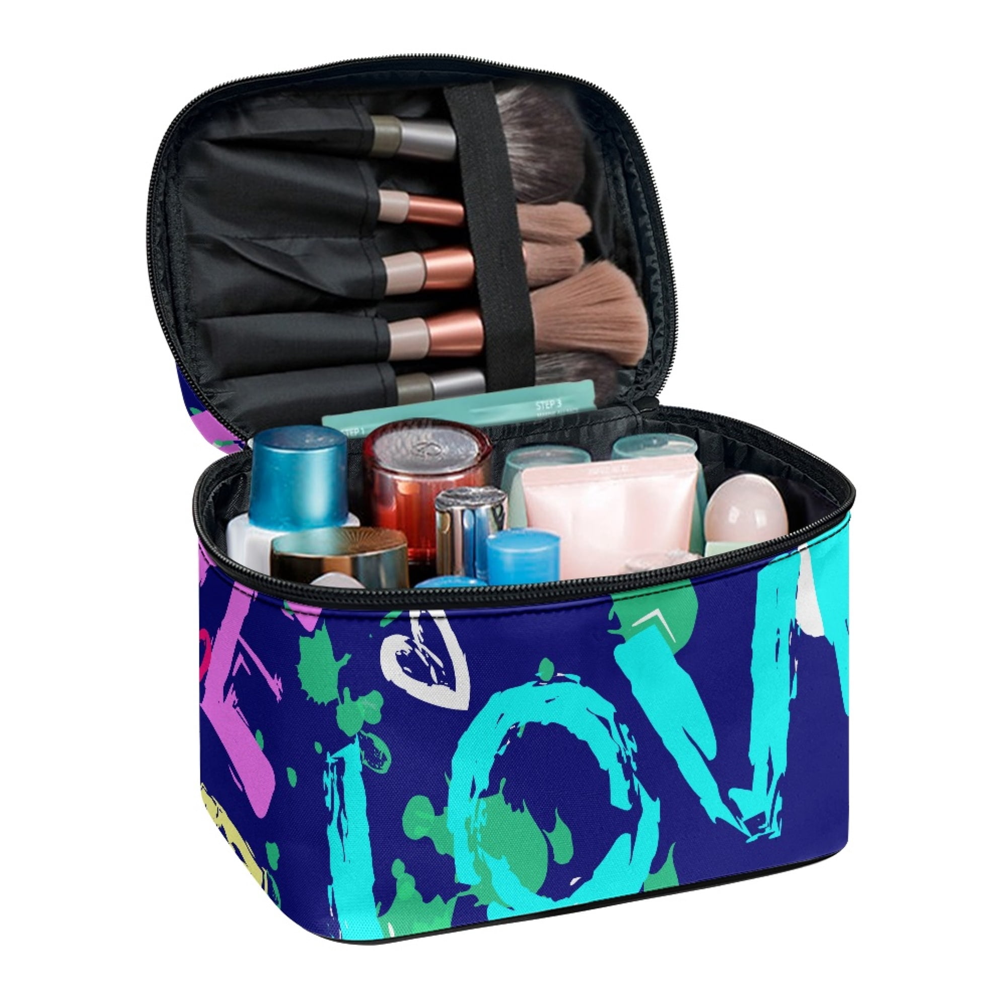 ZOCAVIA Graffiti Print Makeup Bags for Traveling Women Girls Zipper