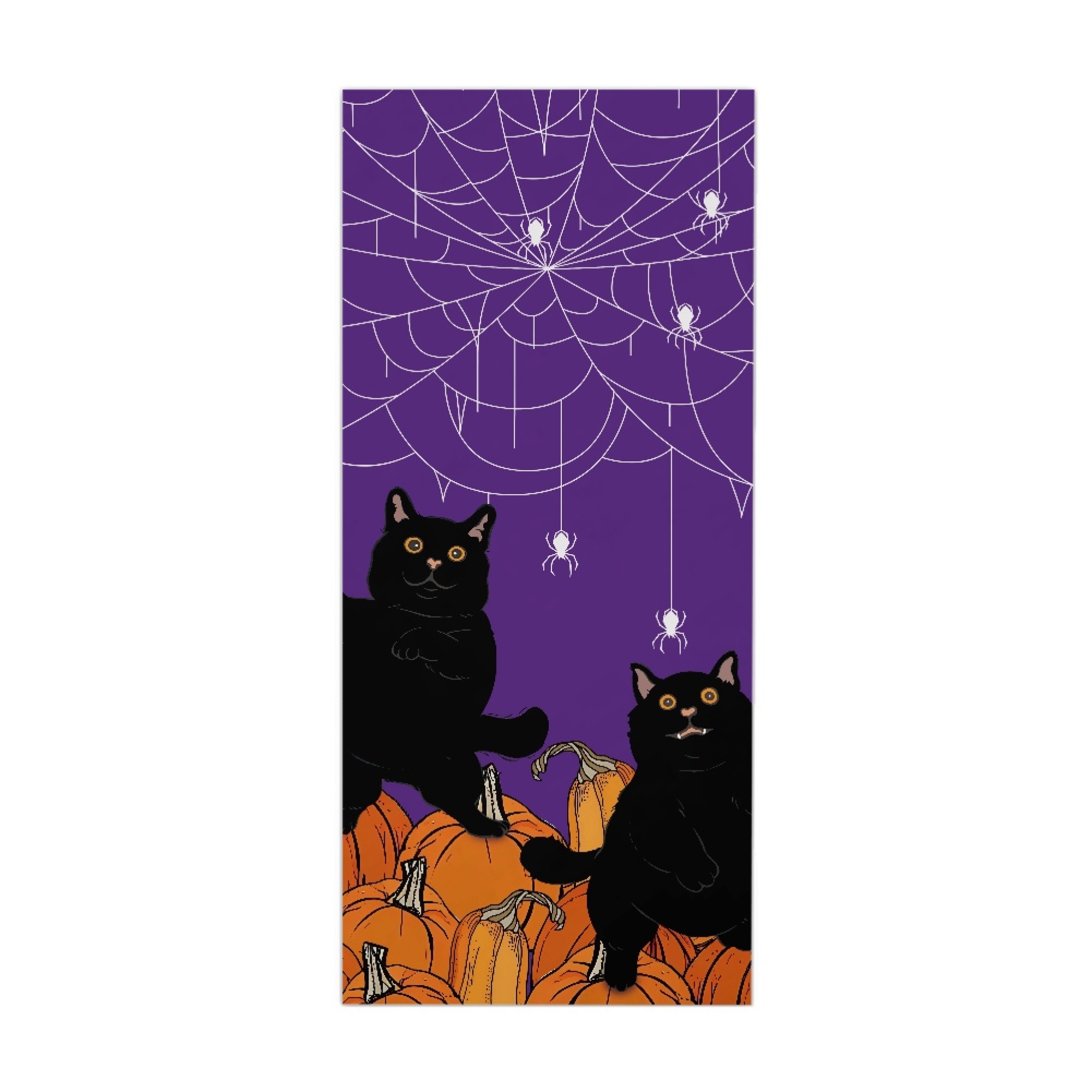 ZOCAVIA Halloween Door Cover Decor Spider  Cat Pumpkin Family Door