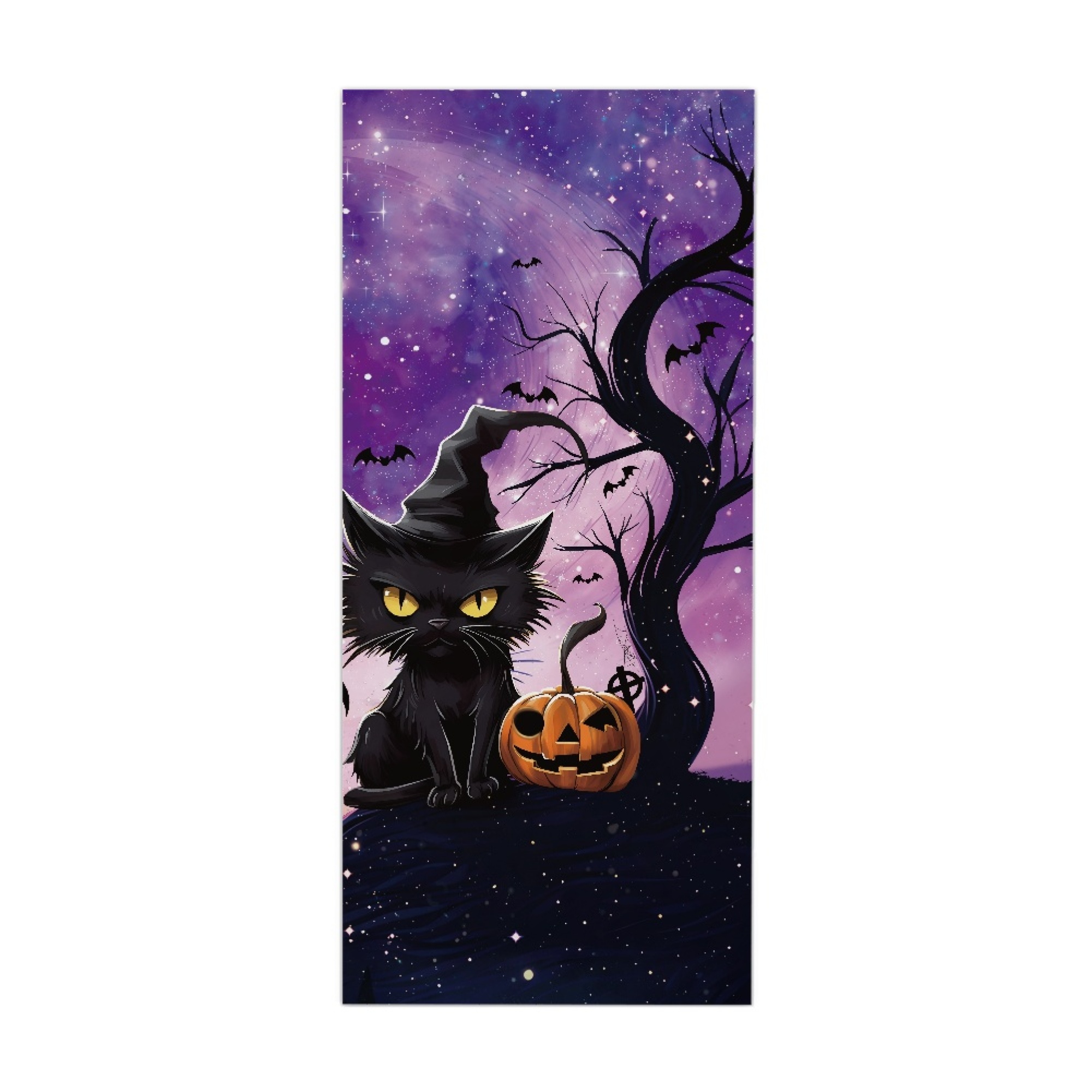ZOCAVIA Halloween Door Cover Decoration Pumpkin Cat Family Door Cover