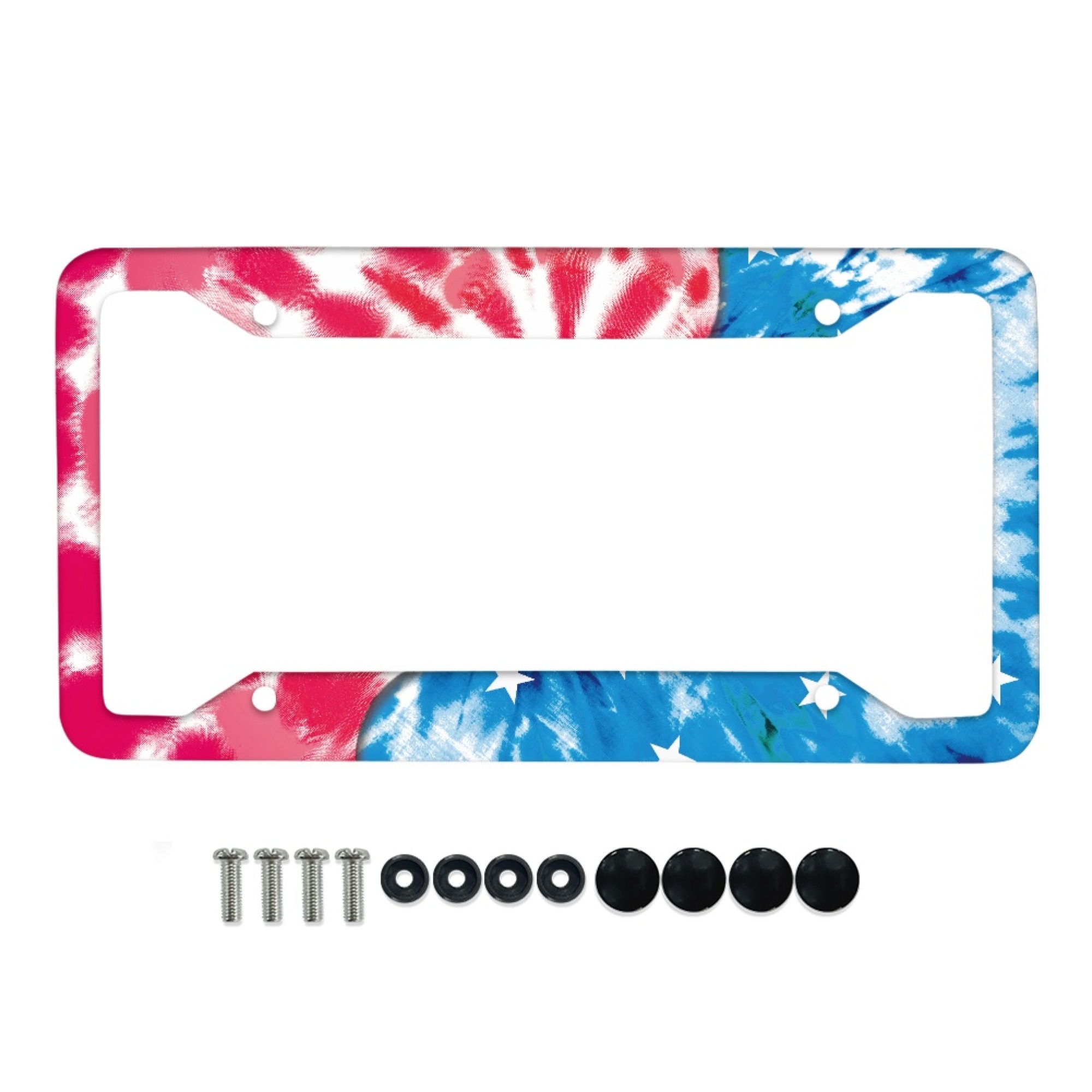 ZOCAVIA License Plate Frames Tie Dyeing Print Car Plate Holder Cover