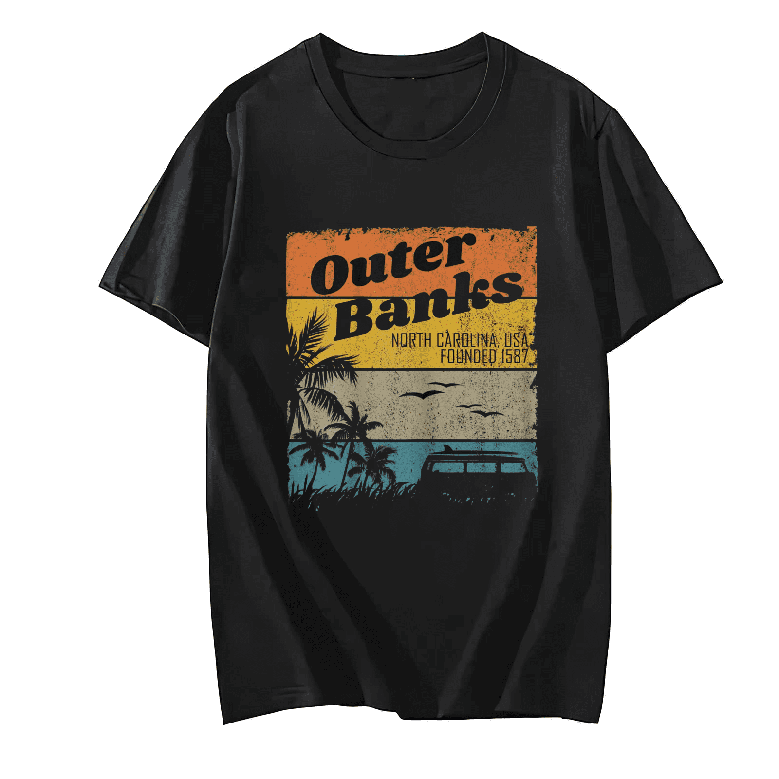 Outer Banks. Planches de Surf rétro - Surf Vintage T-Shirt Outer Banks. Planches de Surf rétro - Surf Vintage T-Shirt