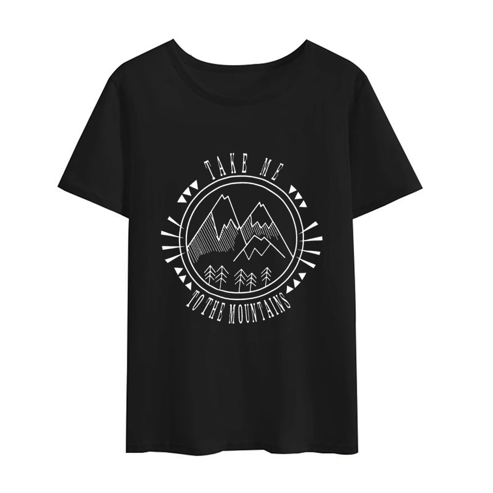 Funny Mountain Graphic T-Shirt For Women – Sunset Book Print Tee, Outdoor Camping Shirt, Cotton Blend - View #9