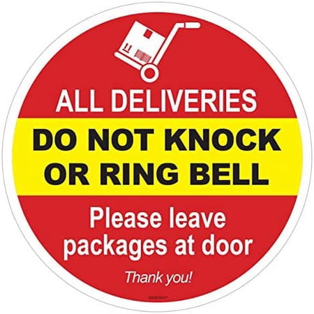 ZOCO Please Do Not Knock or Ring The Bell Decal | Leave Package at Door Sign | Warning Sticker | Home Decor | Vinyl Static Cling Decal | Do Not Ring or Knock Sign |Inside Outside Removable | 6 inch.