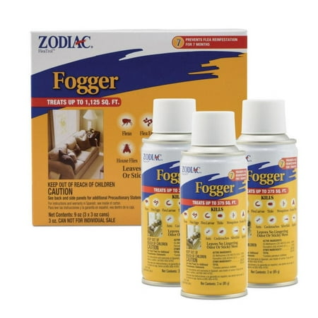 Zodiac FleaTrol Fogger Kills Fleas, Flea Eggs and Larvae, Ticks, Mosquitoes, Cockroaches, Ants, Spiders and Silverfish
