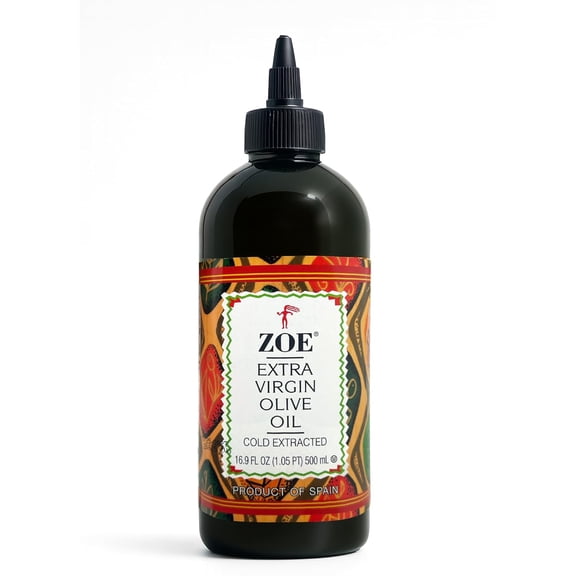 ZOE Extra Virgin Olive Oil 500ml (16.9 fl oz), All-Purpose Spanish EVOO in Easy Squeeze Bottle