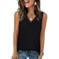 thumbnail image 1 of ZOEBER Inaugustine - Inauguratei Tank Top, Women's Sleeveless V-Neck Slimming Loose Fit Casual Tank Top T-Shirt, 1 of 8