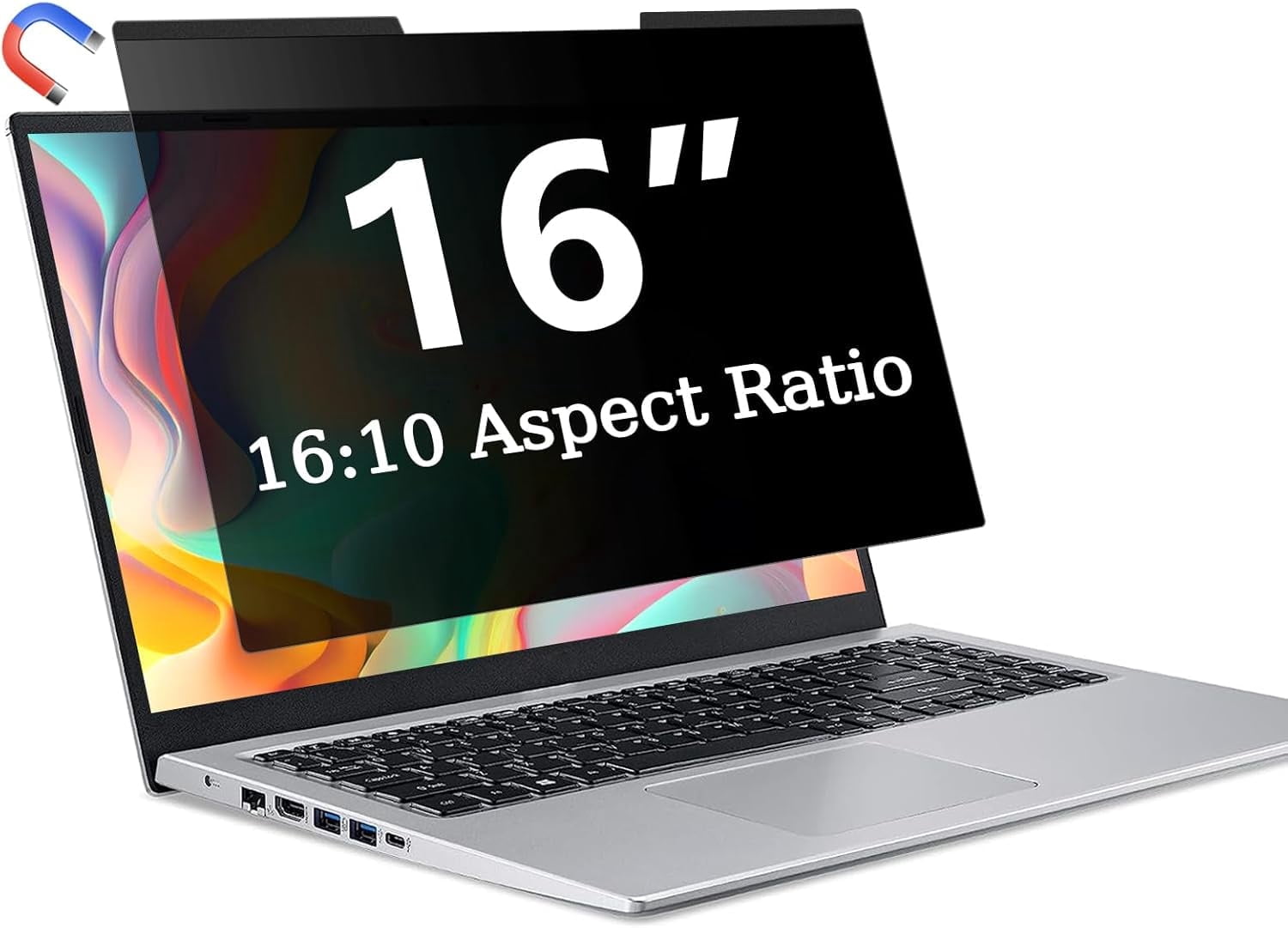 Computer. Private Screen ZOEGAA, Magnetic Laptop Privacy Screen, 16 Inch, Removable 16:10 ...
