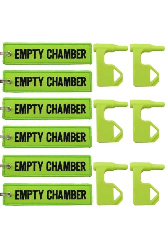 6PCS Empty Chamber Flag Keychain, Universal Compatibility, Quality Embroidered Text, NOT Printed