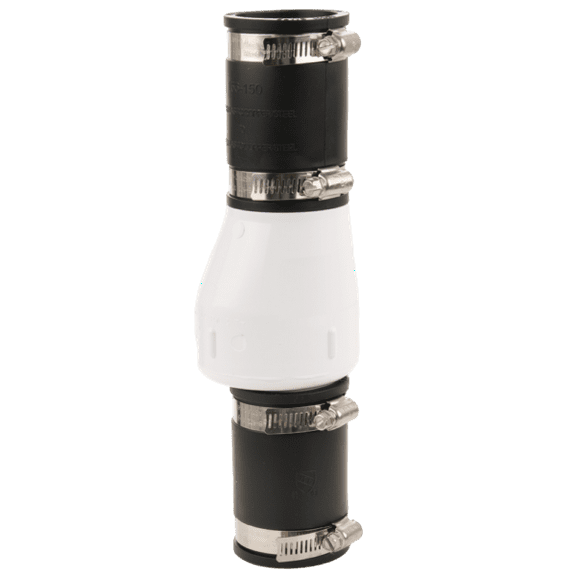 Zoeller 1.5 inch Quiet PVC Check Valve with Clamps - 30-0241
