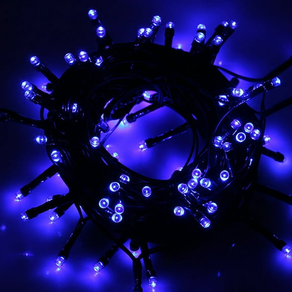 ZOELNIC 100 LED Christmas String Light, 32.8FT Plug in Twinkle Lights String, 8 Modes Fairy Lights for Wedding, Bedroom, Indoor Outdoor Decoration, Blue