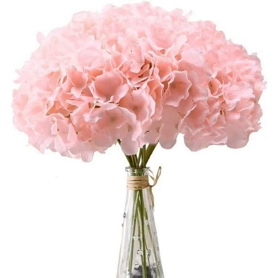 ZOELNIC 10pcs Artificial Flowers Realistic Hydrangea Flowers Bouquet for Wedding Party Office Home Decor,Flesh pink