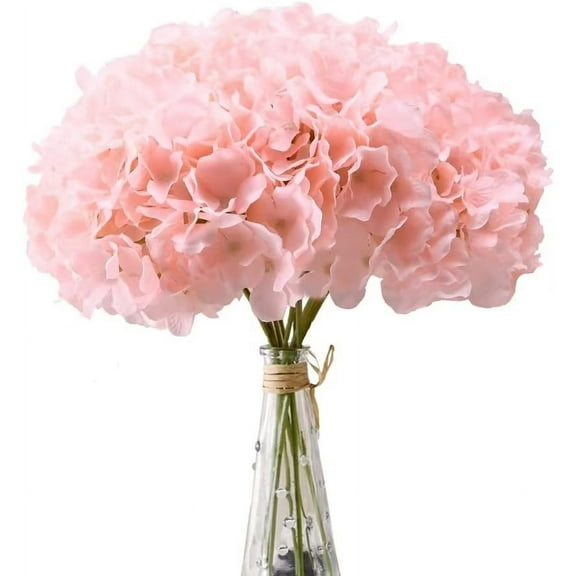 ZOELNIC 10pcs Artificial Flowers Realistic Hydrangea Flowers Bouquet for Wedding Party Office Home Decor,Flesh pink