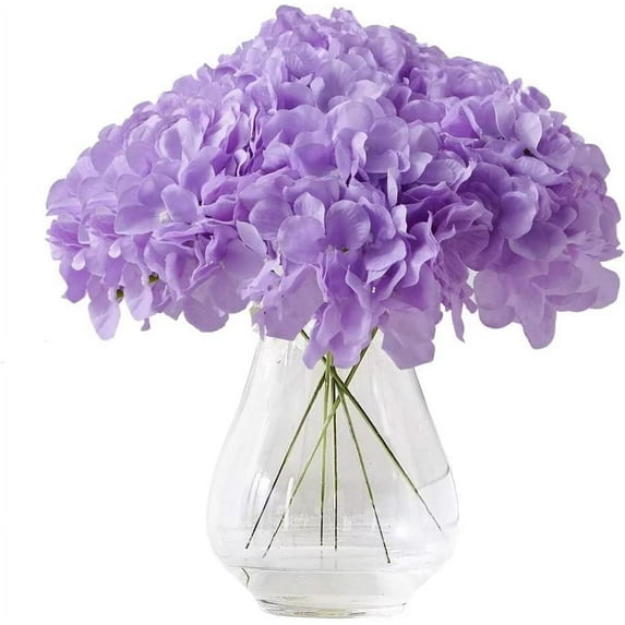 ZOELNIC 10pcs Artificial Flowers Realistic Hydrangea Flowers Bouquet for Wedding Party Office Home Decor,Purple