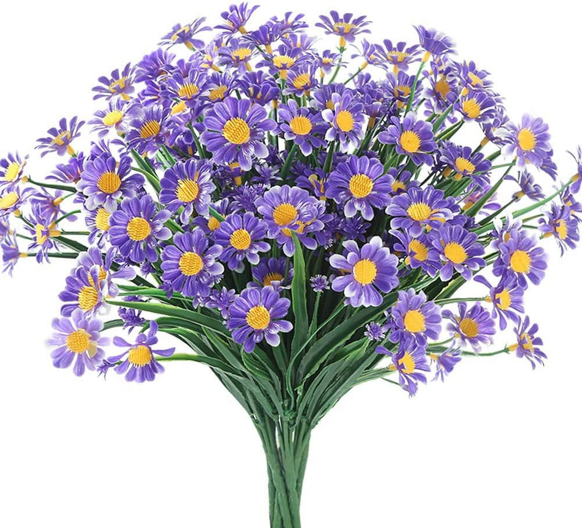 ZOELNIC 12 Bundles Artificial Flowers Outdoor Fake Flowers for Decoration UV Resistant No Fade Faux Plastic Plants Garden Porch Window Box Décor