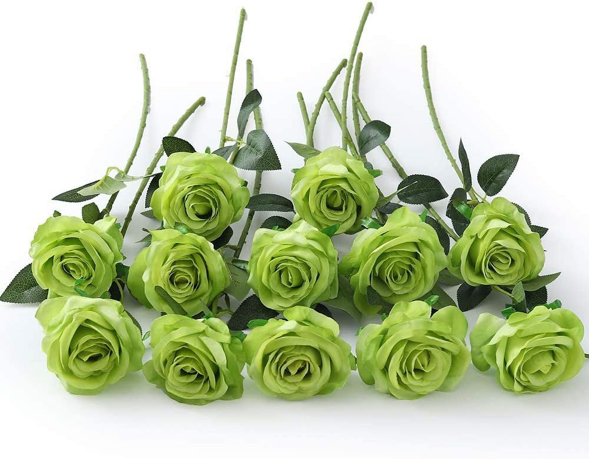 ZOELNIC 12 PCS Artificial Flowers Roses Silk Flowers Fake Long Stem ...