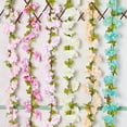 thumbnail image 1 of ZOELNIC 1PCS Artificial Sakura Vine Flowers Plants Vine Ivy Garlands Hanging for Wedding Party Garden Wall Decoration Silk Flowers Wedding Garden Decor, 1 of 8