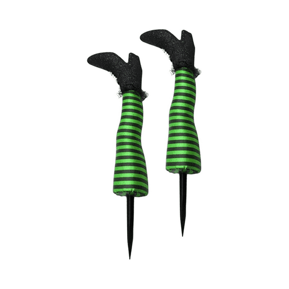 ZOELNIC 1Pair Halloween Witch Legs Yard Stake Decoration,18'' Upright Witch Leg Halloween Witch Decorations Legs for Courtyards,Lawns Home Decorations