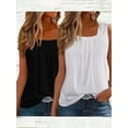 thumbnail image 1 of ZOELNIC 2-Pack Women's Summer Tank Tops 2025 Pleated Square Neck Solid Loose Fit Casual Sleeveless Flowy Tunic Shirts, S, 1 of 5