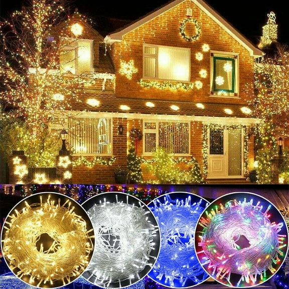 ZOELNIC 200LEDs 66ft Twinkle Star String Lights Plug in String Lights 8 Modes Waterproof Indoor Outdoor Christmas Tree Wedding Party Home Decor Lights Warm White