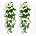 thumbnail image 1 of ZOELNIC 2PCS Artificial Hanging Flowers 3.3Ft Artificial Rose Vine Hanging Plants Artificial Flower for Home Room Garden Wedding Indoor Outdoor Decoration, White, 1 of 10