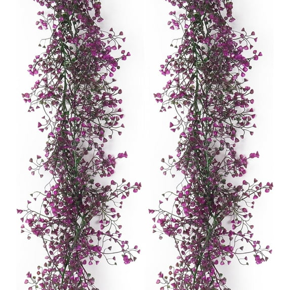 ZOELNIC 2Pcs Faux Garland Plant Fake Vines, 5.6FT Artificial Hanging Eucalyptus Leaves Greenery Vines for Wedding Backdrop Arch Wall Party Home Bedroom Decor Indoor Outdoor (Fuchsia)