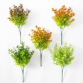 thumbnail image 1 of ZOELNIC 2pcs Artificial Eucalyptus Stems Fake Plants Outdoor Faux Boxwood Shrubs Greenery Stems Fake Bushes for Farmhouse Home Wedding Decor, Orange, 1 of 4