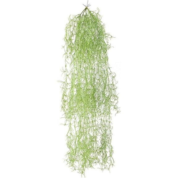ZOELNIC 2pcs Artificial Spanish Moss Hanging Plant Fake Hanging Vines Plants Plastic Greenery for Home Wall Indoor Outside Outdoor Decor