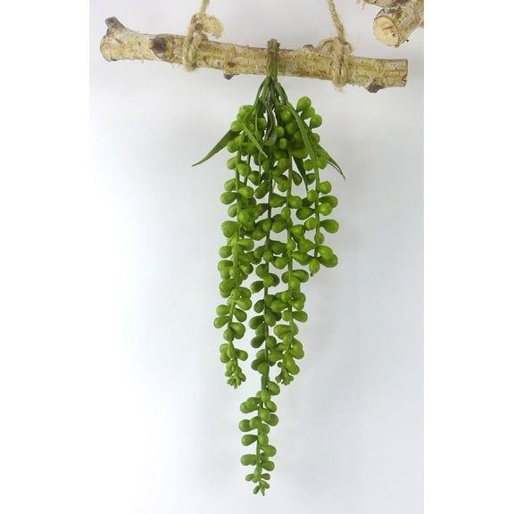 ZOELNIC 2pcs Artificial Succulents Hanging Plants Fake String of Pearls for Wall Home Garden Decoration