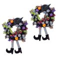 thumbnail image 1 of ZOELNIC 2pcs Halloween Wreath Witch Garland with Hat Legs Pumpkin House  Door Hanging Garland Front Door for Halloween Decorations, 1 of 10