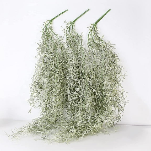 ZOELNIC 3 Pack Fake Spanish Moss for Potted Plants, Artificial Hanging Moss Garland, Faux Greenery Moss Plants for Crafts Planters Outdoor Indoor Decoration
