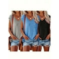 thumbnail image 1 of ZOELNIC 3 Pack Women's Short Sleeve V-Neck T-Shirts - 2025 Summer Fashion Loose Fit Cute Tees Trendy Basic Tops, M, 1 of 3