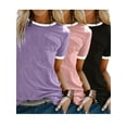 thumbnail image 1 of ZOELNIC 3 Pack Womens T-Shirts - Short Sleeve Spring Summer Tops Crew Neck Trendy Casual Work Basic Tees, M, 1 of 5