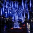 thumbnail image 1 of ZOELNIC 30CM 8 Tubes 192 LED Meteor Shower Rain Lights Waterproof Falling String Lights for Wedding Party Christmas New Year Decoration Blue, 1 of 4