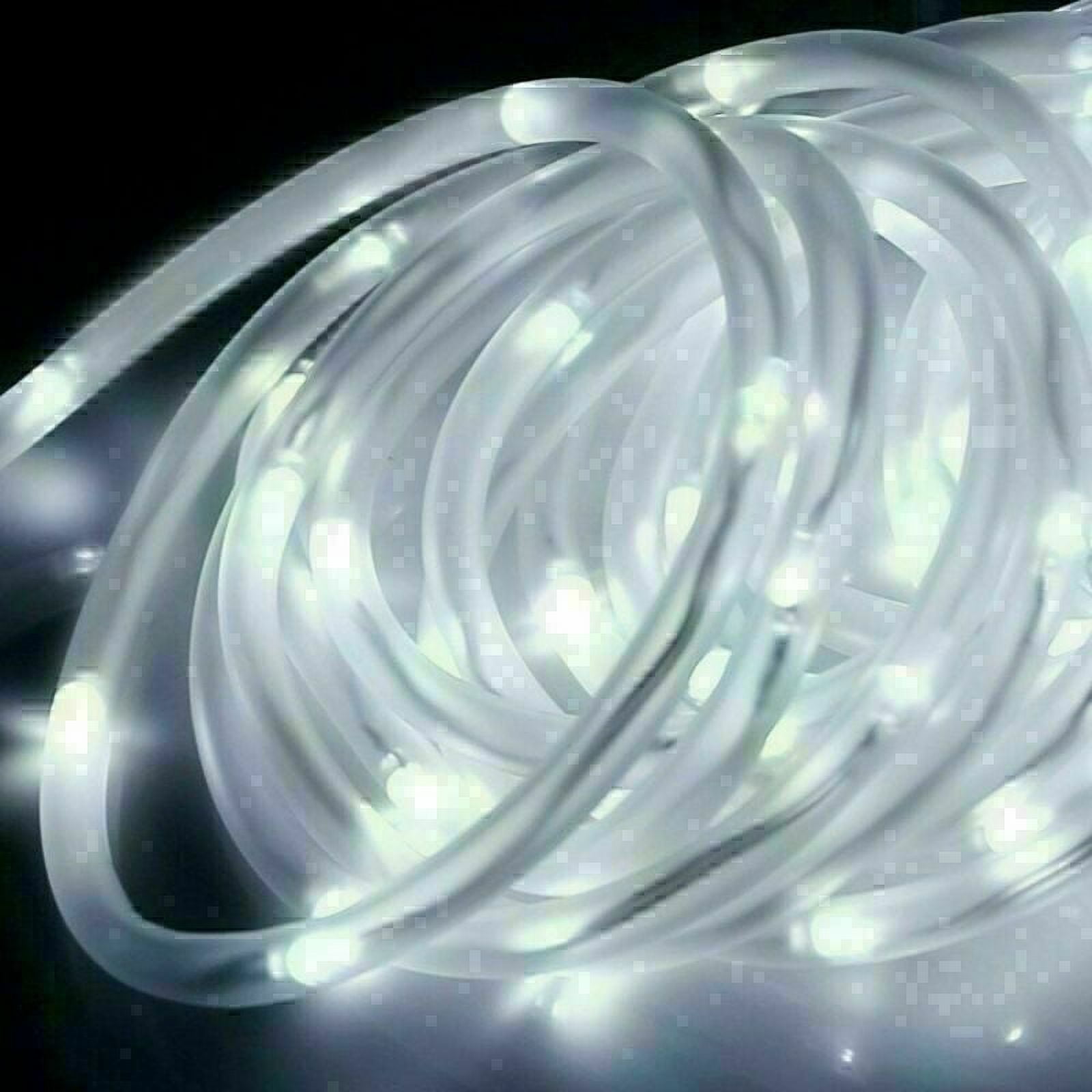 ZOELNIC 40ft 100LEDs Christmas Solar Powered Rope Tube String Lights Strip Outdoor Garden Xmas Tree Holiday Decor Fairy Lights, White